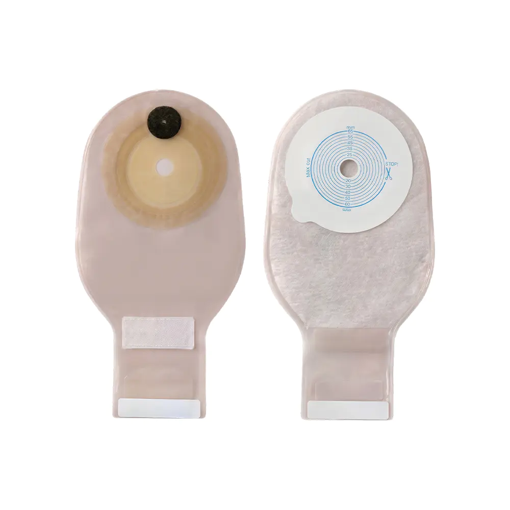 Tek Parça Tek Taraflı Dokunmamış ve Örgü Membran Dış Katman Velcro Contalı Ostomi Torbası