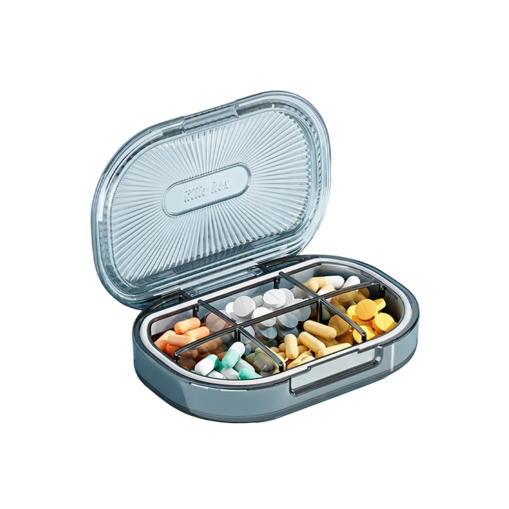 Premium 6 Bölmeli Taşınabilir Hap Kutusu