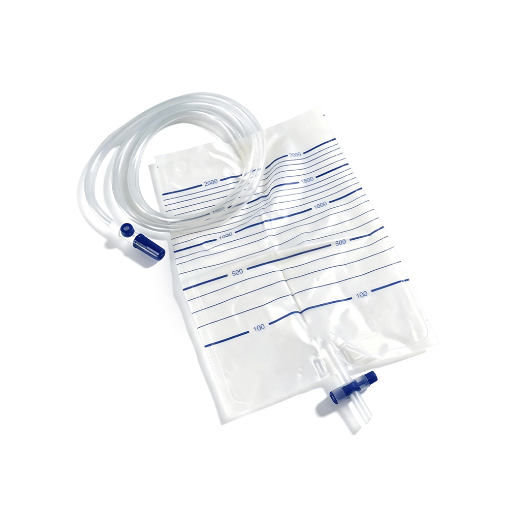 Numune Alma Portlu ve Ekstra Geniş Borulu Premium 2000ml Tıbbi Sınıf PVC İdrar Torbası