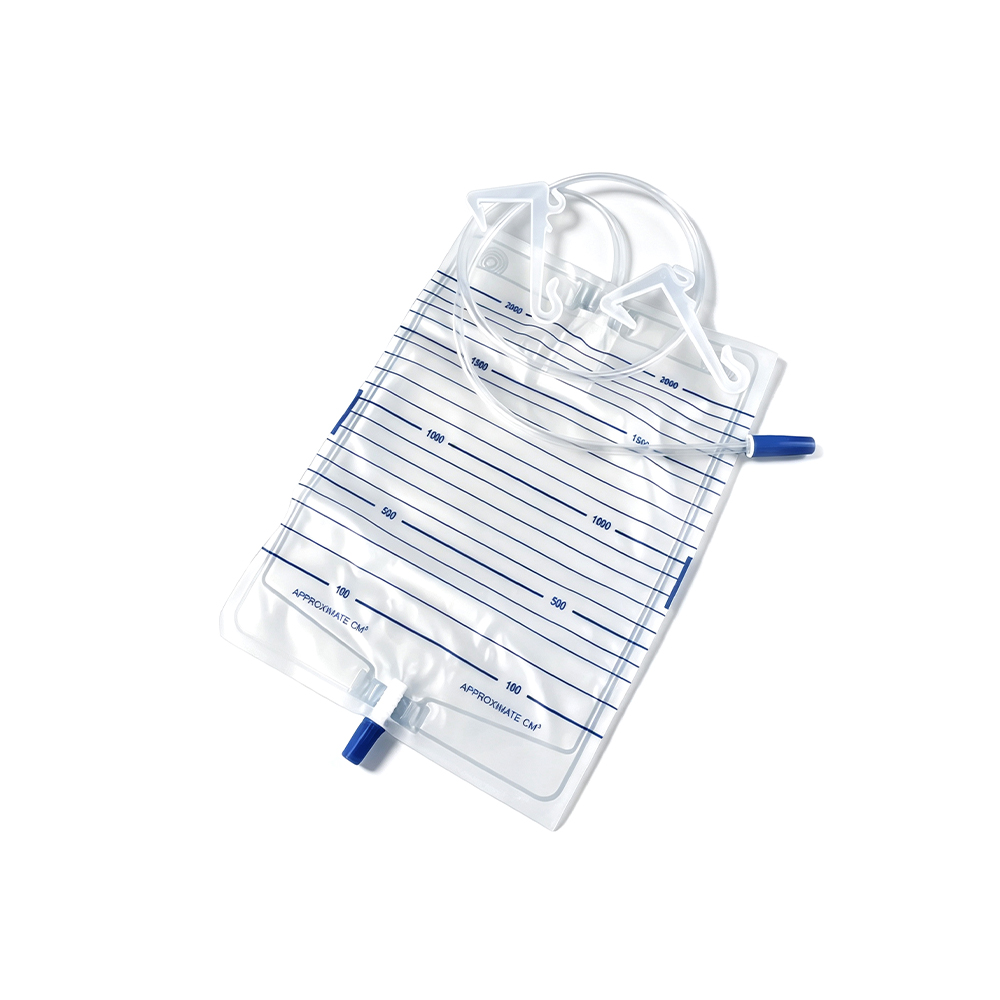 1000ml-2000ml Güçlendirilmiş Plastik Askılı Premium Tıbbi Sınıf PVC İdrar Torbası