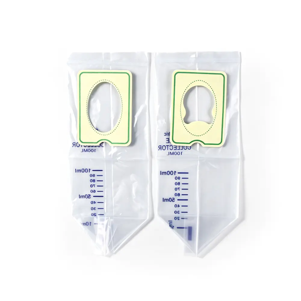 100ml/200ml Evrensel Pediatrik Nazik Yapışkanlı İdrar Toplama Torbası
