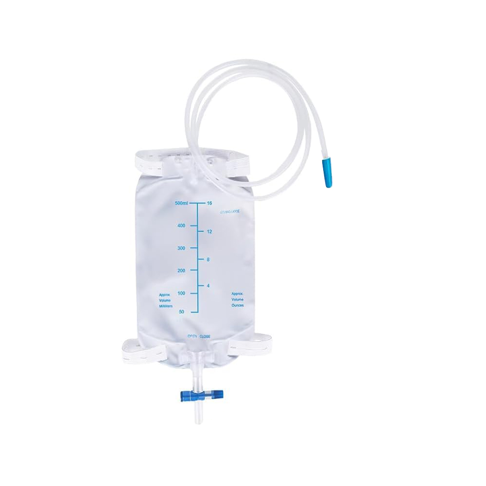 500ml Taşınabilir ve Gizli Lateks İçermeyen Tıbbi PVC İdrar Bacak Çantası, Anti-Reflü Valfli